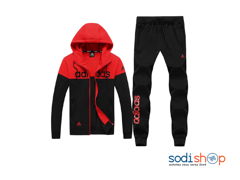 Complet Jogging avec Sweat à Capuche Couleur Noire Marque Adidas WA0021