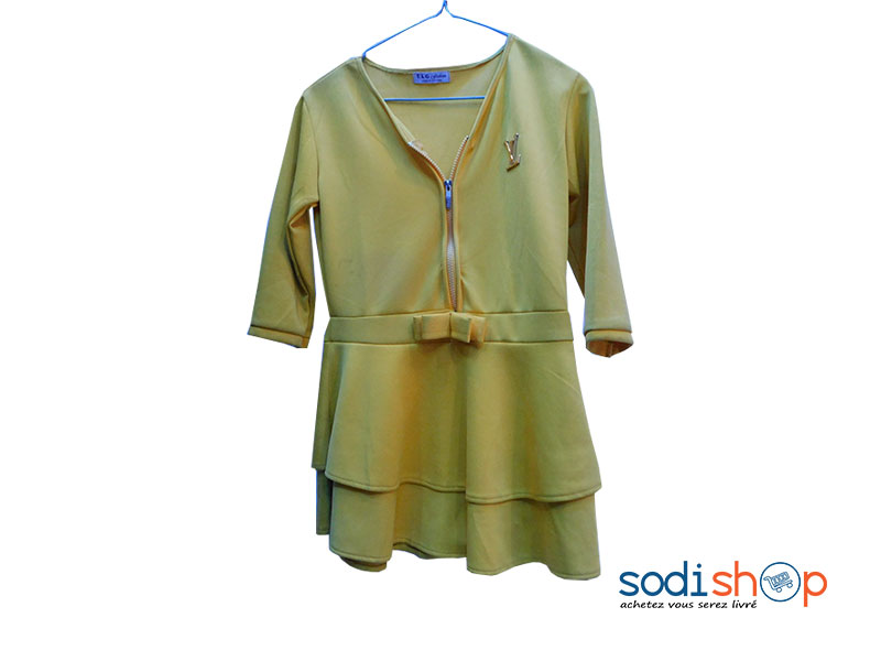 Haut Pour Femme Couleur Vert Olive Manche Demi-Longue KT00102