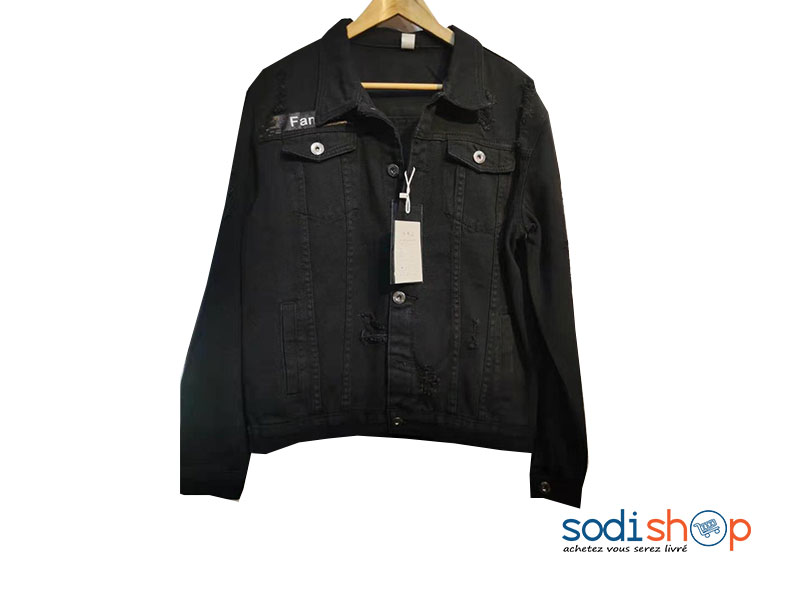 Chemise en Jean Couleur Noir Deux Poches Avant - Pour Homme BJ00100
