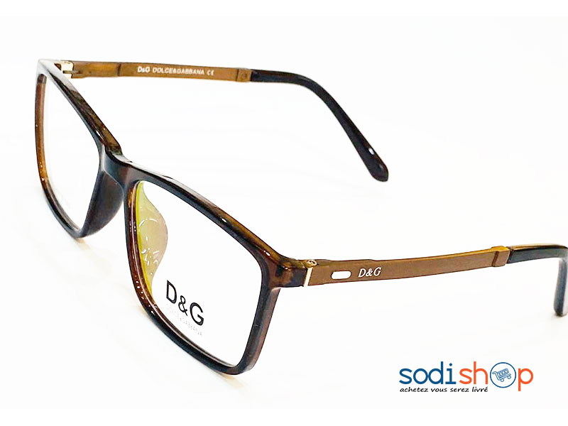 Lunette Dolce & Gabbana Forme Rectangle - Couleur Marron Pour Homme DL00106