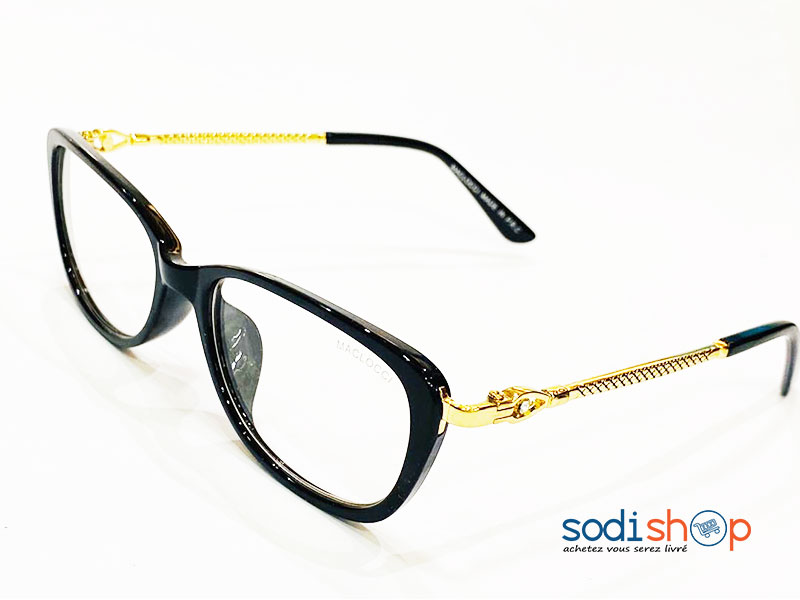 Lunette Maclocci Haute Qualité Forme Arrondie Couleur Noir Or DL00106