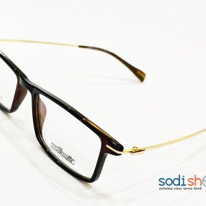 Lunette Silhouette Forme Rectangle Haute Qualité - Couleur Marron Or DL00106