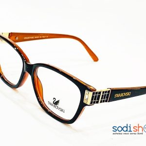 Lunette de Mode Swarovski Forme Arrondie - Couleur Marron Noir DL00106