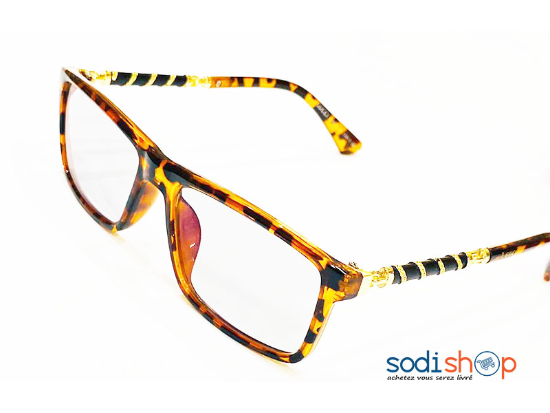 Lunette de Style Forme Rectangle Imprimé Léopard DL00106