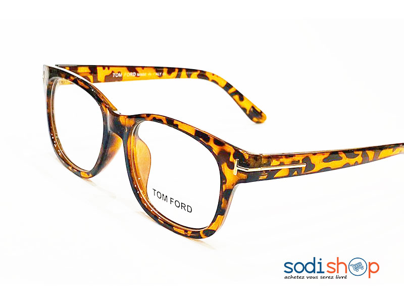 Lunette de Style Forme Rectangle Imprimé Léopard Tom Ford DL00106