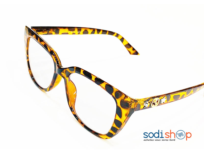 Lunette de Style à Imprimé Léopard Couleur Jaune et Noire Gucci DL00106