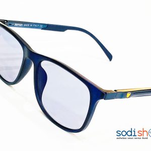 Lunette en Verre transparent Forme Ronde Couleur Bleue DL00106