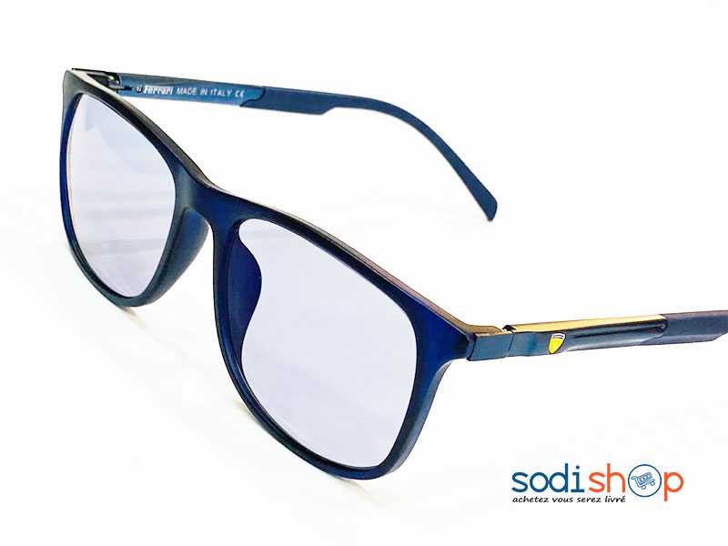 Lunette en Verre transparent Forme Ronde Couleur Bleue DL00106