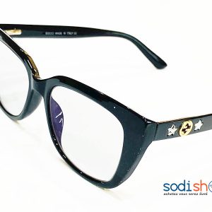 Lunette en Verre transparent Forme Ronde Couleur Noire DL00106