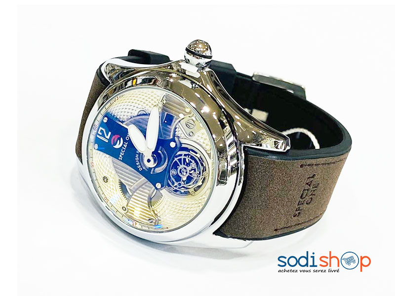 Special One Montre Homme Mouvement à Quartz - Couleur Marron Argent DL00106