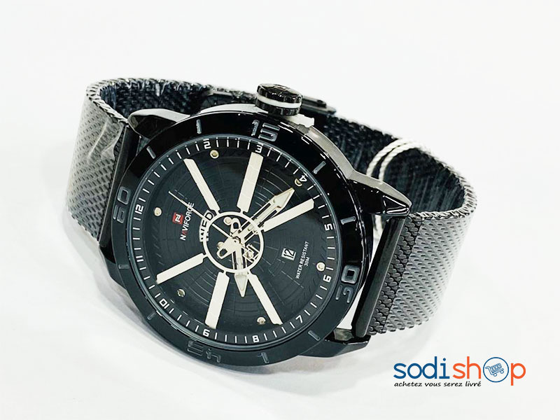 Naviforce Montre Homme Bracelet en Acier Indicateur de Date - Couleur Noir DL00106