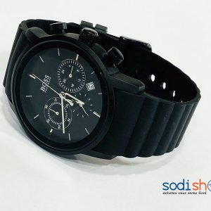 Hugo Boss Montre à Cadran Analogique Bracelet en Silicone Indicateur de Date - Couleur Noir DL00106
