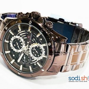 Naviforce Montre à Cadran Analogique Indicateur de Date Bracelet à Maillons - Couleur Marron DL00106