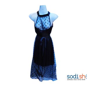Mini Robe de Soirée Pour Femme Sans Manche Couleur Noire KT00102