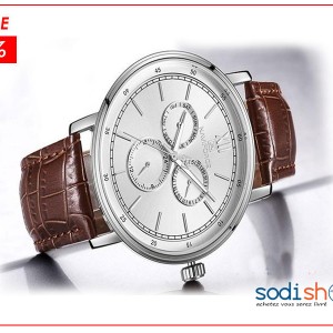 Naviforce NF3002 Montre à Cadran Analogique Indicateur de Date Bracelet en Cuir Original SODI00