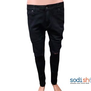 Jean Destroy Blessé Couleur Noir - Pour Homme BJ00100