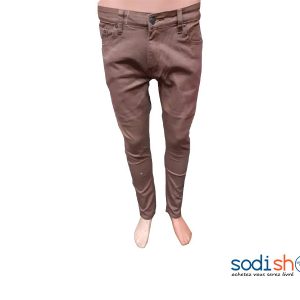 Pantalon Slim en Elasthanne Couleur Marron BJ00100