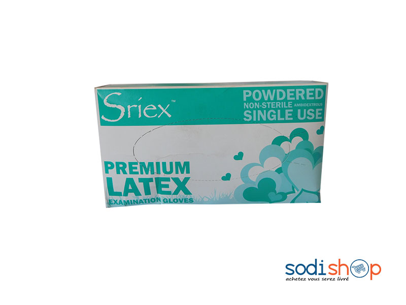 Paquet de Gant Jetable Sriex Usage Médical et de Restauration en Latex MK00101