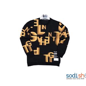Pull-Over Col Rond Couleur Noire et Doré Pour Homme et Femme