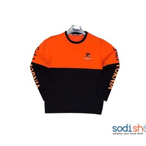 Pull-Over Col Rond Couleur Noire et Orange Pour Homme et Femme BJ00100
