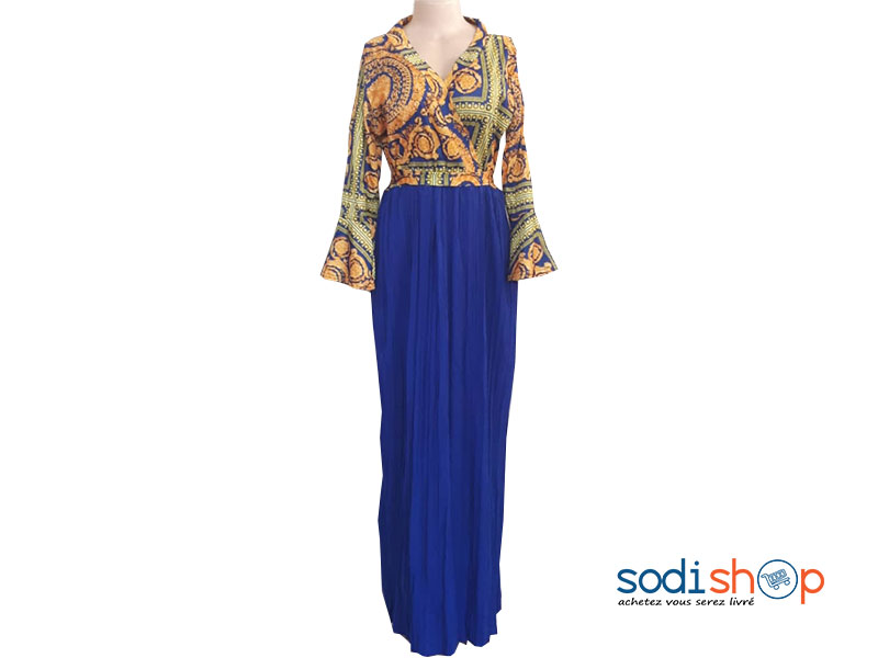 Robe à Buste Croisé Versace Couleur Bleue