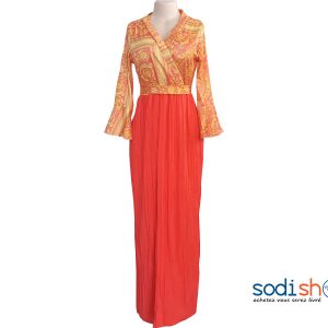 Robe à Buste Croisé Versace Couleur Orange