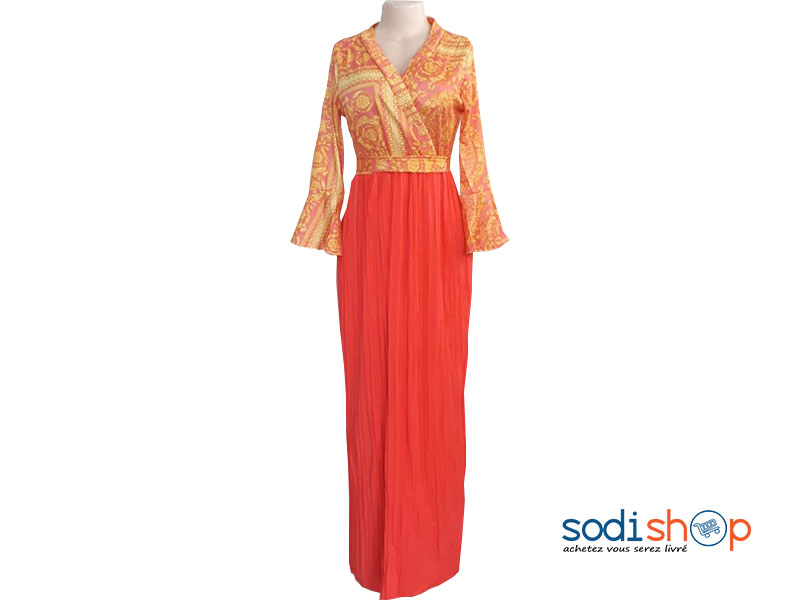 Robe à Buste Croisé Versace Couleur Orange