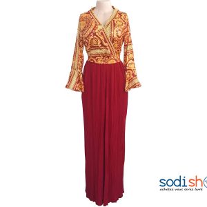 Robe à Buste Croisé Versace Couleur Rouge Bordeau  