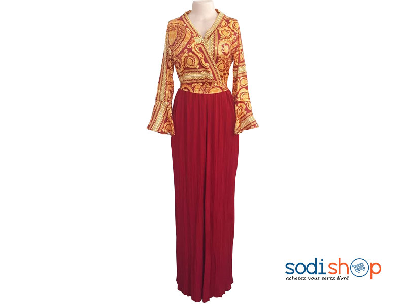 Robe à Buste Croisé Versace Couleur Rouge Bordeau