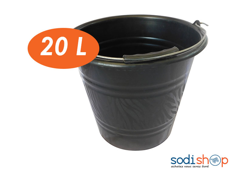 Seau D’eau En Plastique Couleur Noire Pour Usage Domestique MK00101