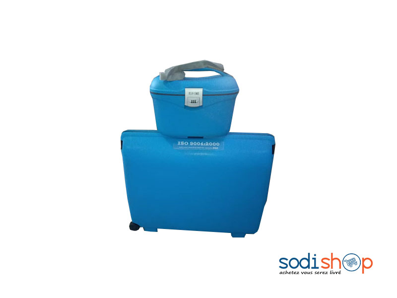 Valise Malle à Roulette Couleur Bleue Plus Trousse SS0086