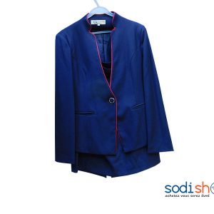Veste Smoking Complet Jupe Pour Femme Couleur Bleue Marine KT00102