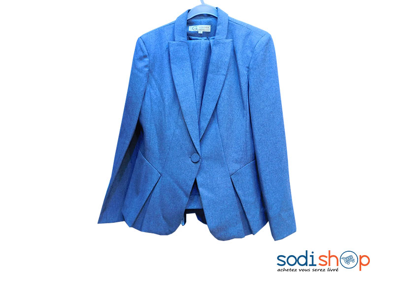 Veste Smoking Complet Pour Femme Couleur Bleue KT00102