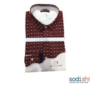 Chemise à Motif OdinMars - Couleur Bordeaux Pour Homme BC00103