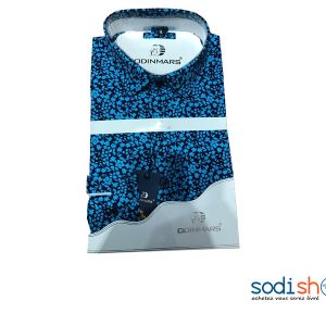 OdinMars Chemise Pour Homme Motif Floral - Couleur Bleu BC00103