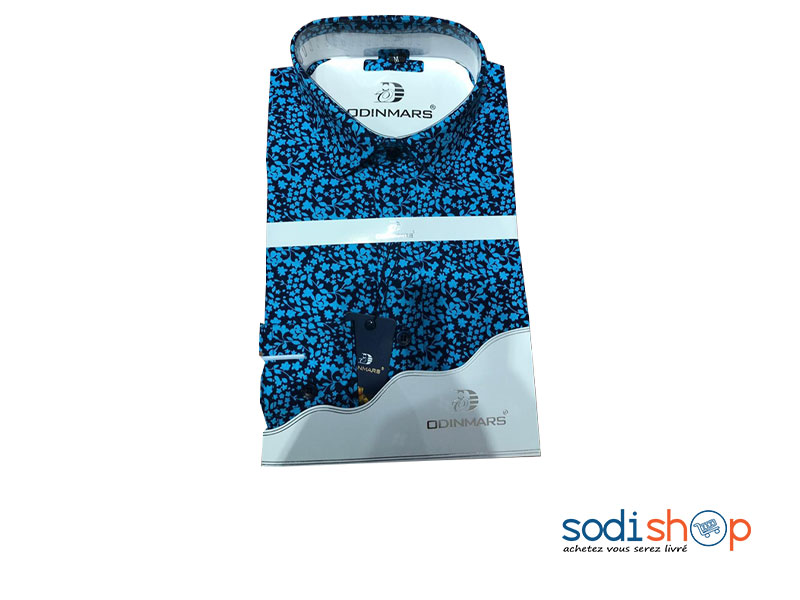 OdinMars Chemise Pour Homme Motif Floral - Couleur Bleu BC00103