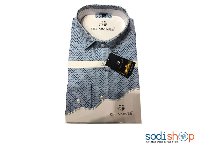 Chemise OdinMars Motif Pointillé Haute Qualité - Couleur Bleu BC00103