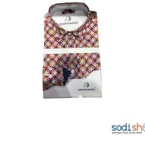 OdinMars Chemise à Motif Joli Design - Couleur Blanc Texturé BC00103