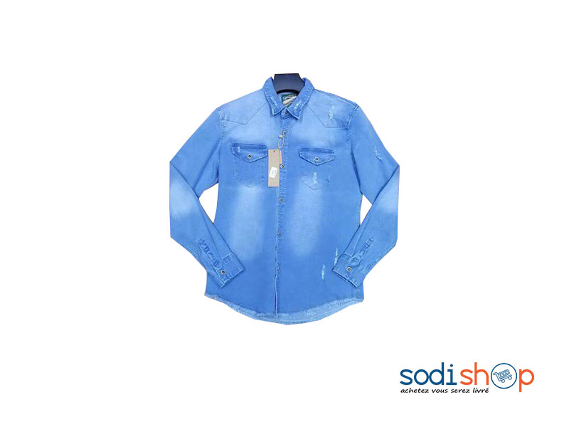 Chemise en Jean Design Chic - Couleur Bleu Ciel GB00104