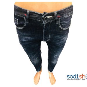 Jean Slim Tissu Confortable - Couleur Bleu Noir Pour Homme BJ00100