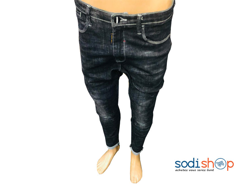 Jean Slim Tissu Confortable - Couleur Noir Pour Homme BJ00100