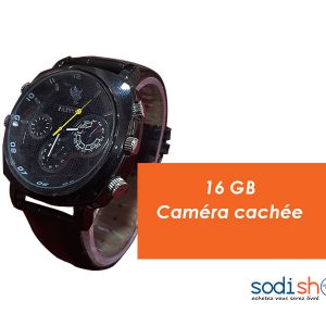 Faretti Montre Multifonction avec Camera Espion Full HD 16Go - Style Luxueux Indicateur de Date SODI00
