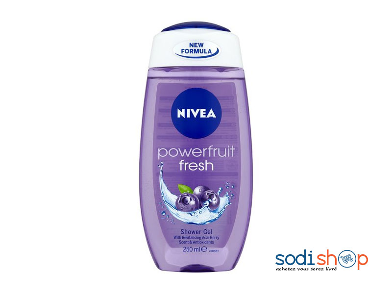 Gel Douche Nivea Fresh Powerfruit Parfum Myrtille Douceur Instantanée 250ml RD0084