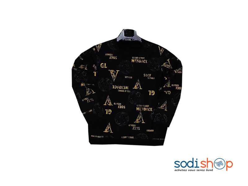Pull-over Noir Coupe Ajustée Tissu en Coton - LEEAD SEDOE BJ00100
