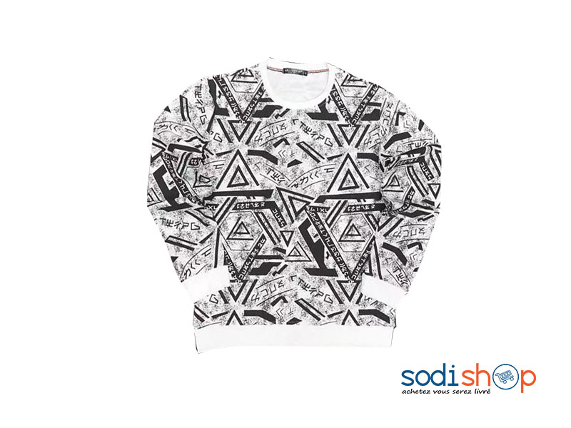 Pull-over Tissu en Coton Couleur Blanc BJ00100
