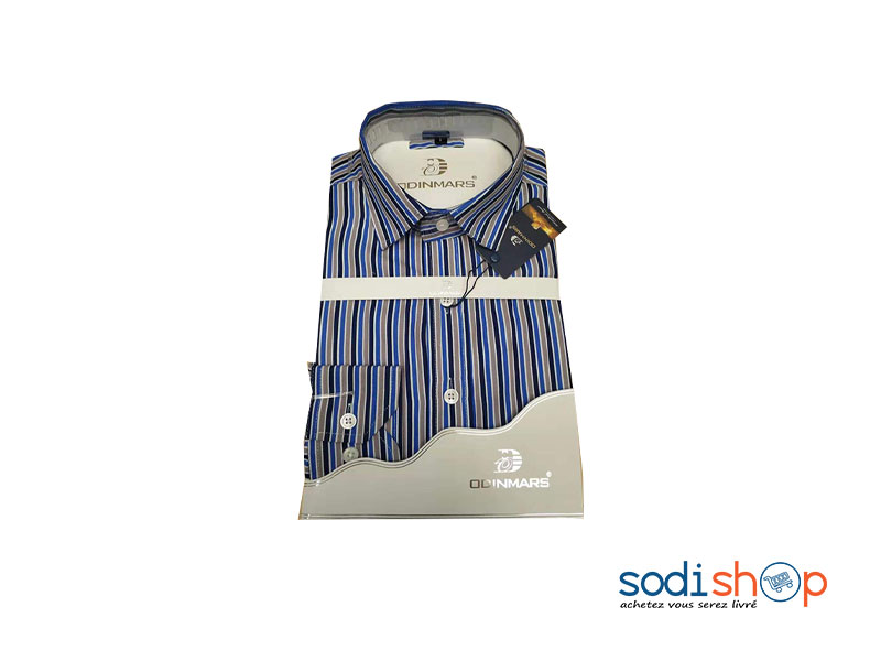 Chemise à Rayures OdinMars Haute Qualité - Couleur Bleu Pour Homme BJ00100
