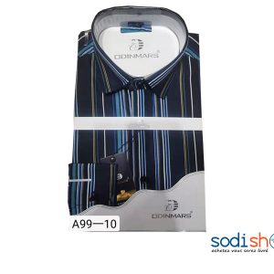 Chemise à Rayures OdinMars Haute Qualité - Couleur Noir Bleu Pour Homme BJ00100