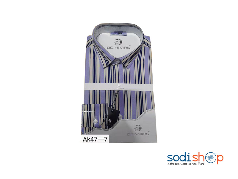 Chemise à Rayures OdinMars Haute Qualité - Couleur Violet Pour Homme BJ00100
