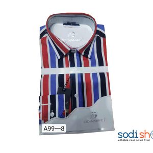 OdinMars Chemise à Rayures Multicolore - Haute Qualité Pour Homme BJ00100