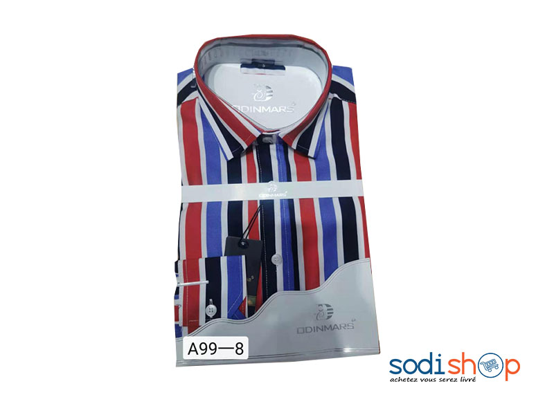 OdinMars Chemise à Rayures Multicolore - Haute Qualité Pour Homme BJ00100